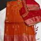 Orange Red Light Weight Kanchi Soft Silk  Saree