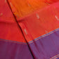 Orange Purple Light Weight Kanchi Soft Silk  Saree