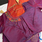 Orange Purple Light Weight Kanchi Soft Silk  Saree