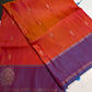 Orange Purple Light Weight Kanchi Soft Silk  Saree