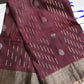 Brown Blue Light Weight Kanchi Soft Silk  Saree