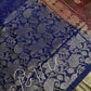 Brown Blue Light Weight Kanchi Soft Silk  Saree