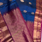 Pure kanchi Pattu Blue Pink Light Weight Silk  Saree