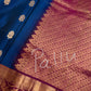 Pure kanchi Pattu Blue Pink Light Weight Silk  Saree