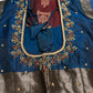 Brown Blue Light Weight Kanchi Soft Silk  Saree