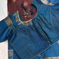 Brown Blue Light Weight Kanchi Soft Silk  Saree