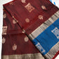 Brown Blue Light Weight Kanchi Soft Silk  Saree