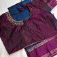 Blue Magenta Light Weight Kanchi Soft Silk  Saree