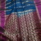 Blue Magenta Light Weight Kanchi Soft Silk  Saree