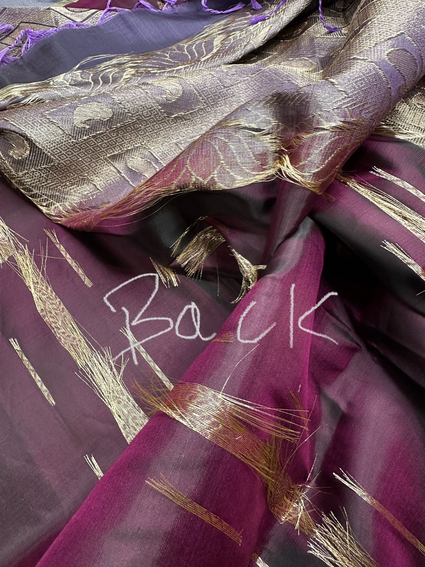 Purple lavender Light Weight Kanchi Soft Silk  Saree