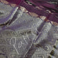 Purple lavender Light Weight Kanchi Soft Silk  Saree