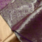 Creamish Brown Magenta Light Weight Kanchi Soft Silk  Saree