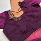 Creamish Brown Magenta Light Weight Kanchi Soft Silk  Saree