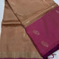 Creamish Brown Magenta Light Weight Kanchi Soft Silk  Saree