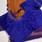 Brown Blue Light Weight Kanchi Soft Silk  Saree