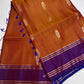 Brown Blue Light Weight Kanchi Soft Silk  Saree