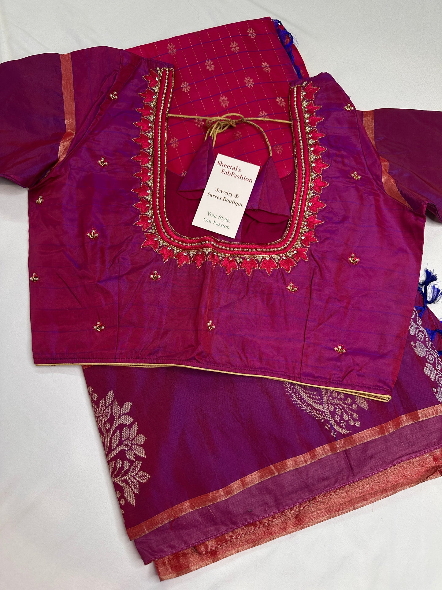 Pink Semi Uppada Silk Butta Saree