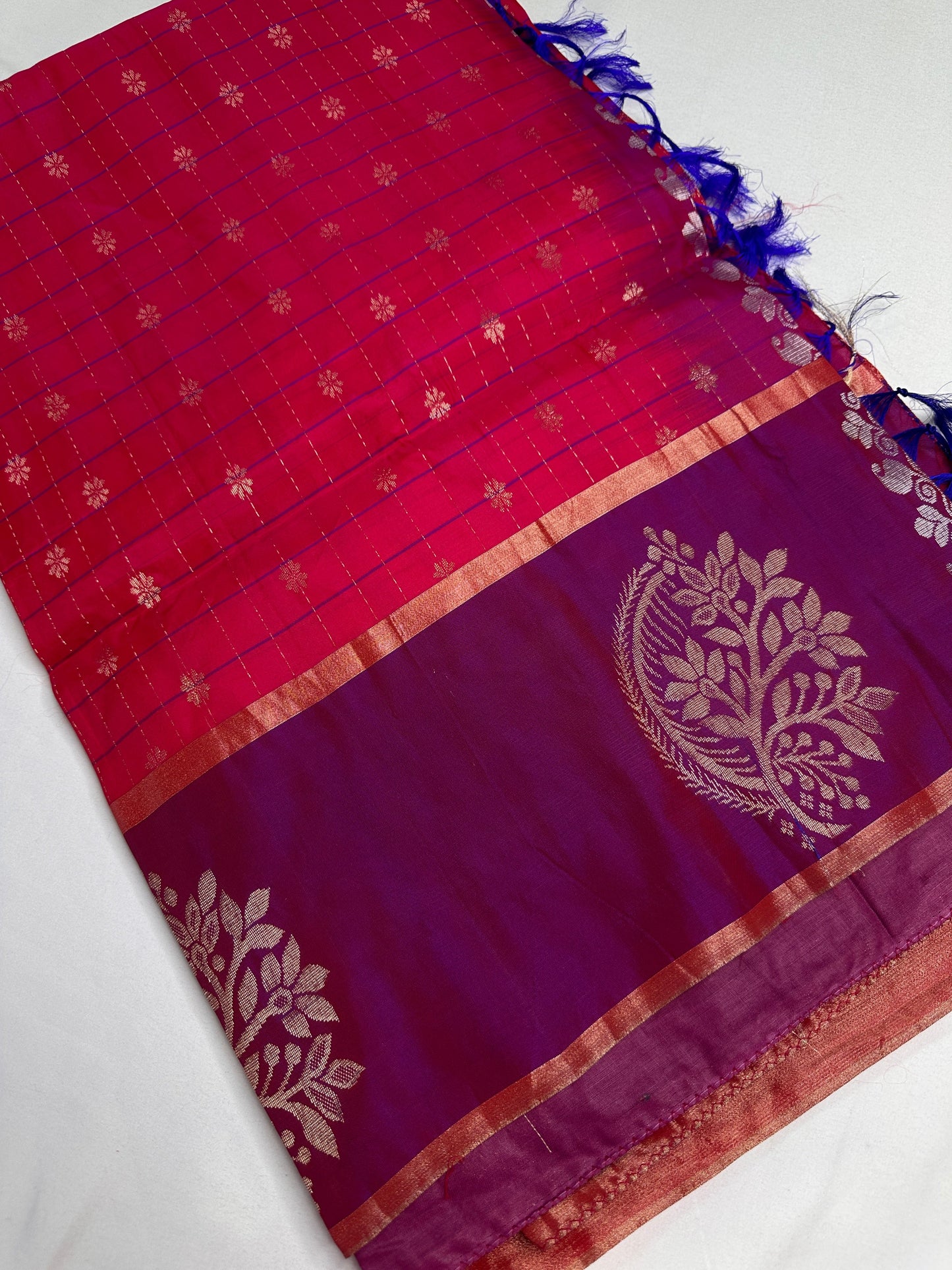 Pink Semi Uppada Silk Butta Saree