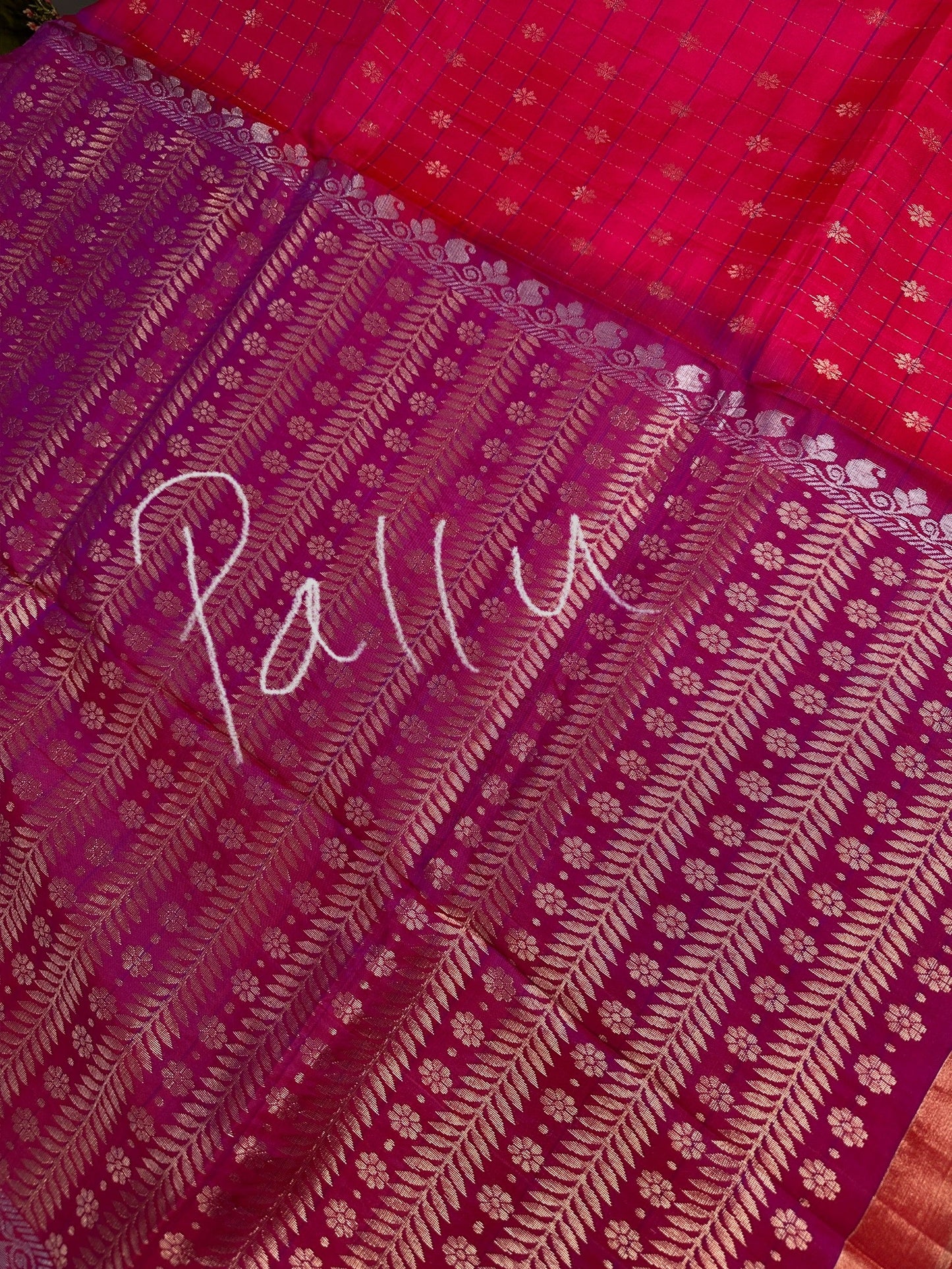 Pink Semi Uppada Silk Butta Saree