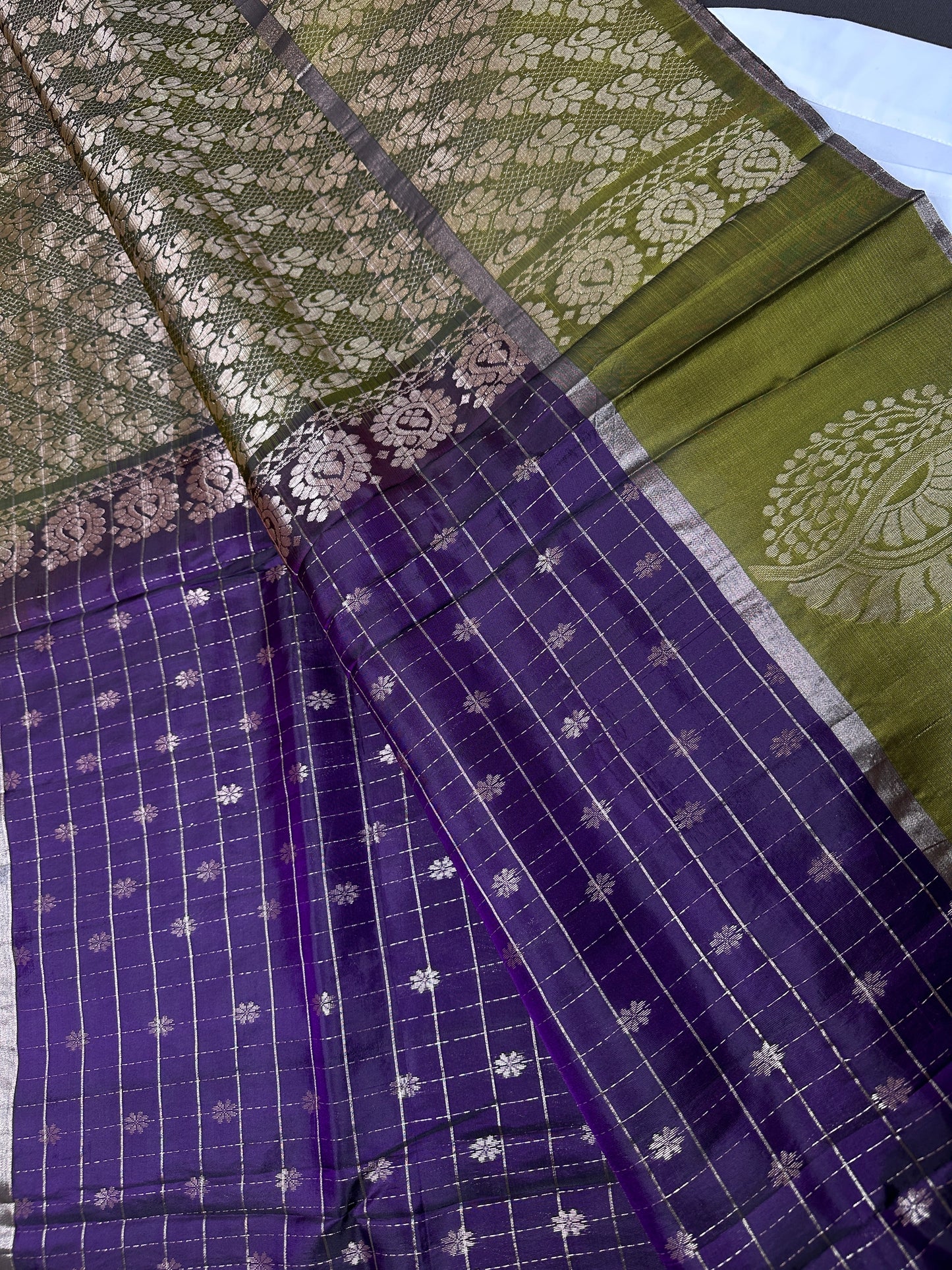 Purple Semi Uppada Silk Butta Saree