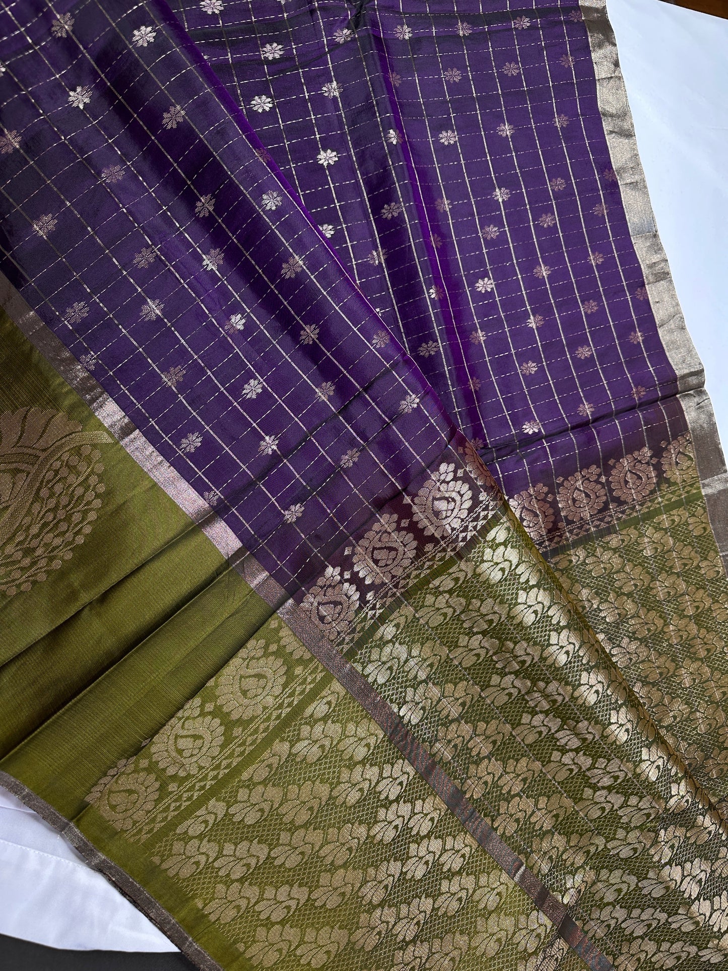 Purple Semi Uppada Silk Butta Saree