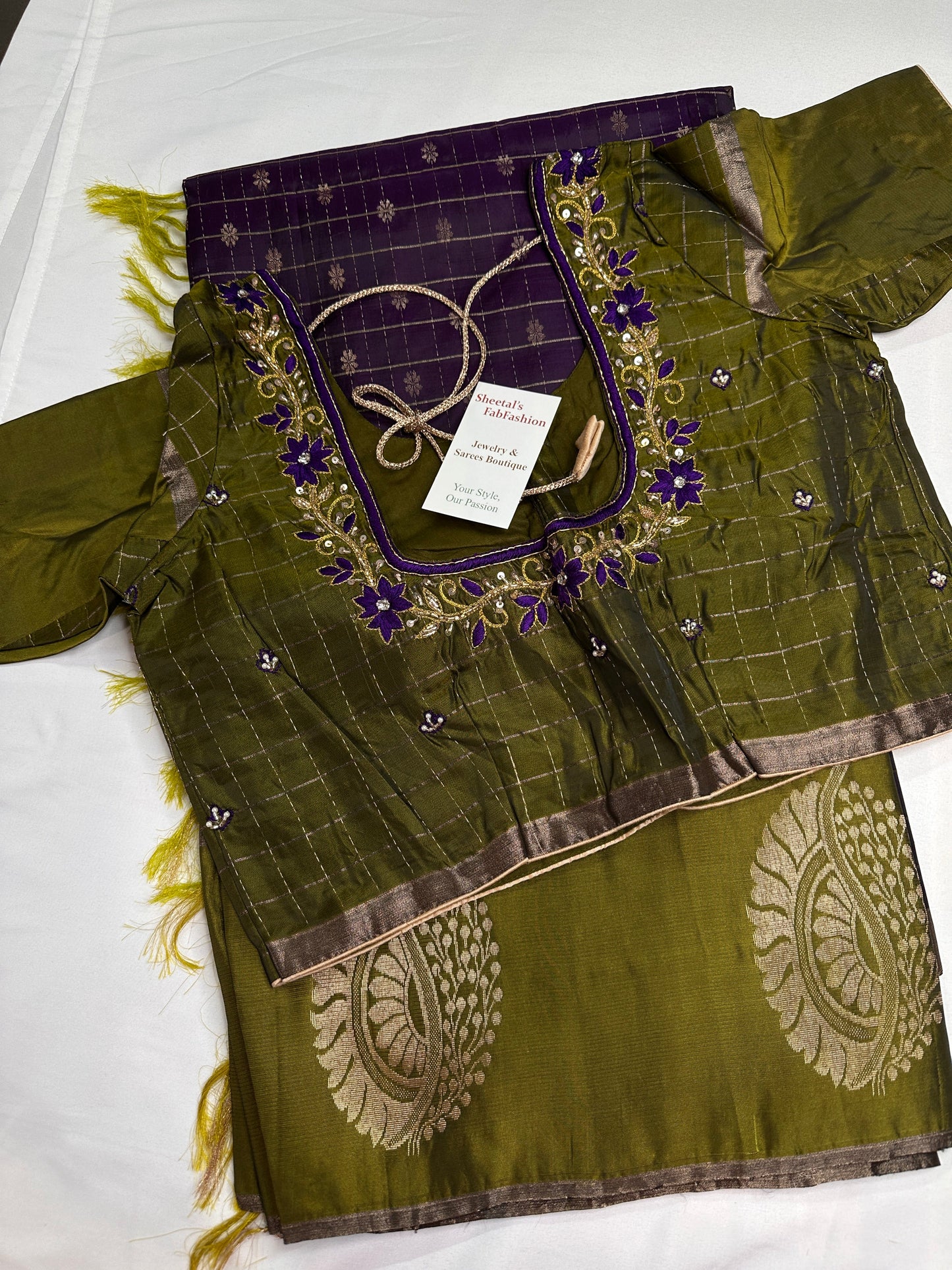 Purple Semi Uppada Silk Butta Saree