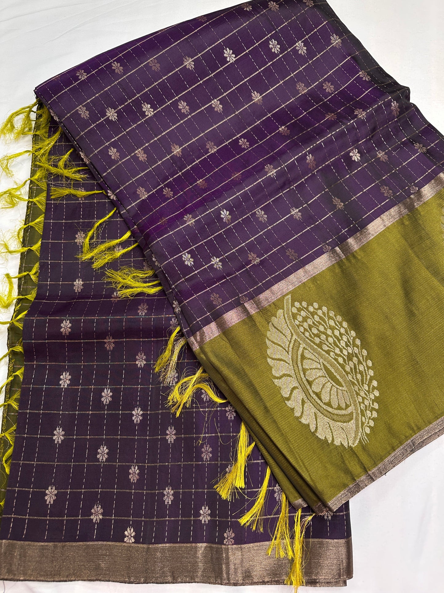 Purple Semi Uppada Silk Butta Saree