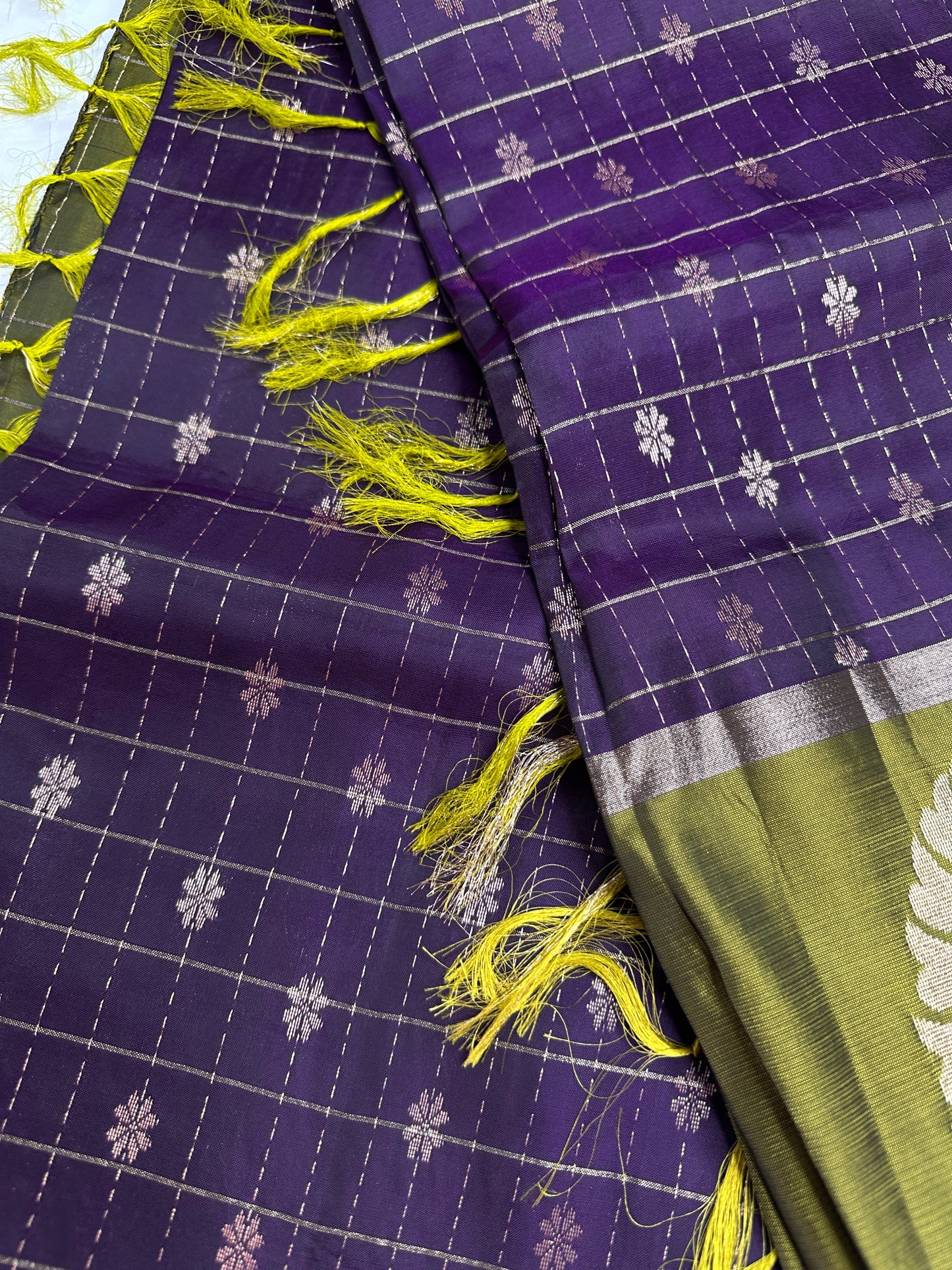 Purple Semi Uppada Silk Butta Saree