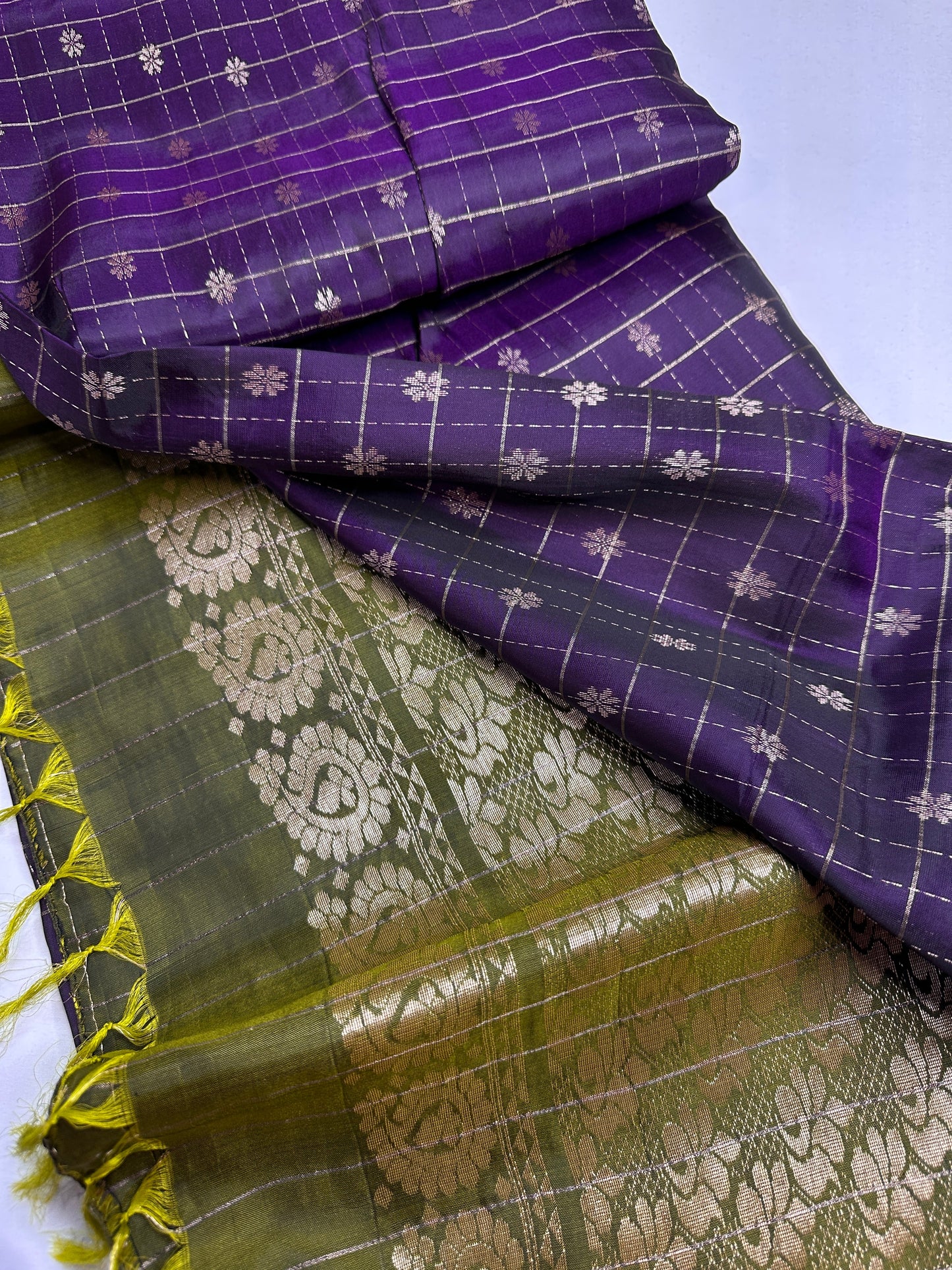 Purple Semi Uppada Silk Butta Saree