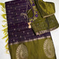 Purple Semi Uppada Silk Butta Saree