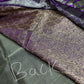 Grey Purple Semi Uppada Silk Butta Saree