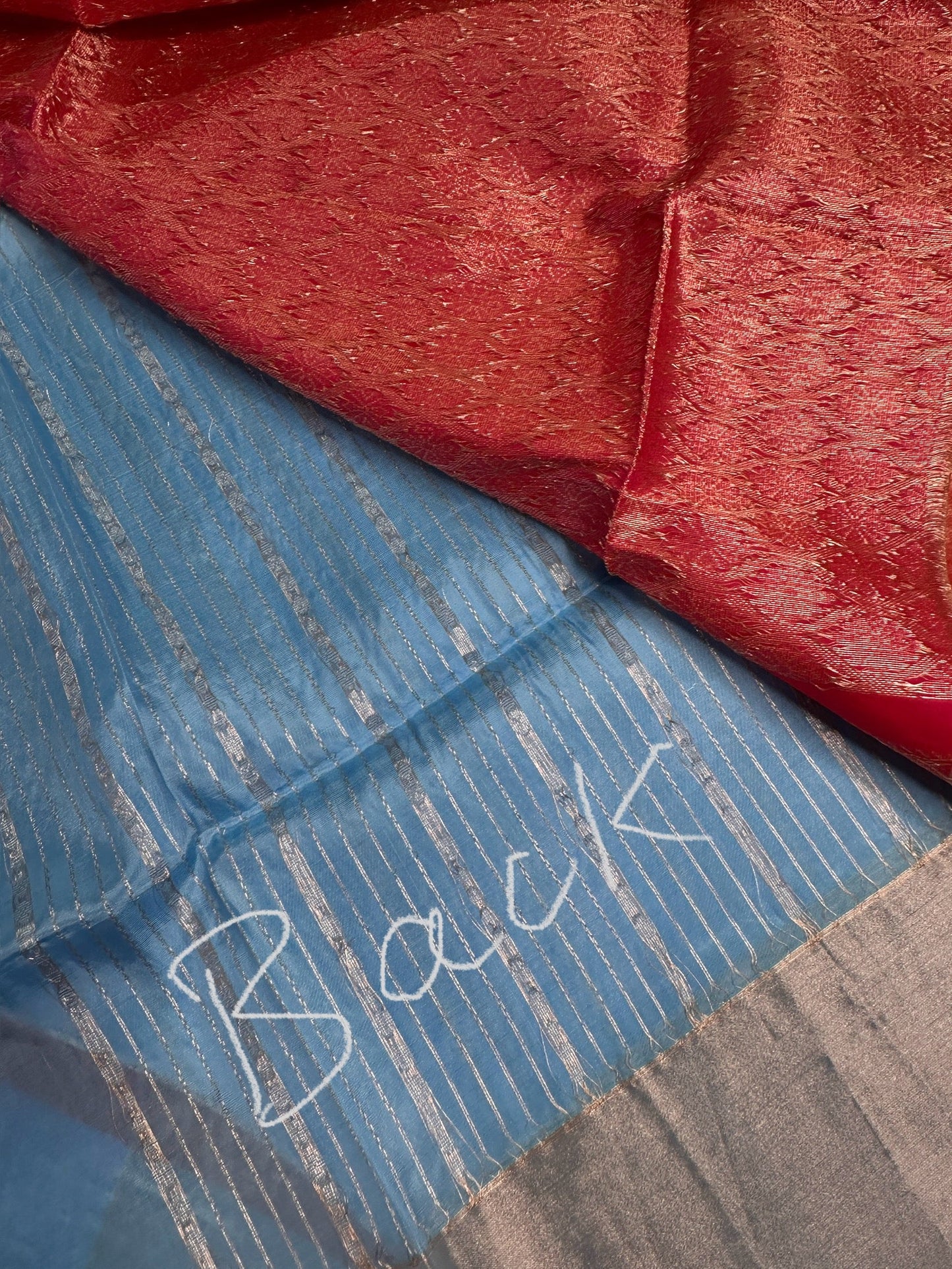 Uppada Semi Blue Pink Light Weight Saree