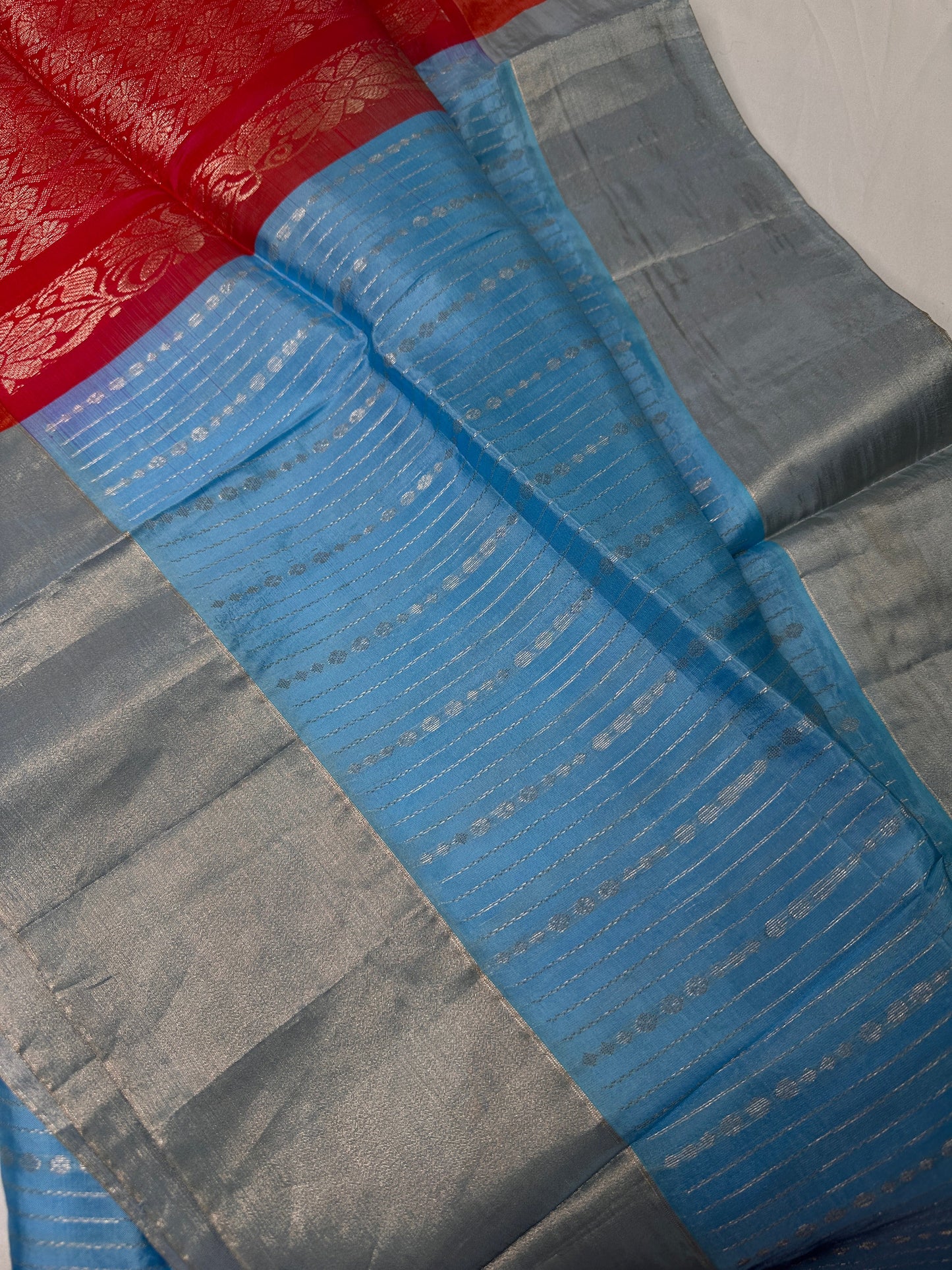 Uppada Semi Blue Pink Light Weight Saree