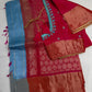 Uppada Semi Blue Pink Light Weight Saree