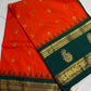 Orange Green Traditional Semi Gadwal Saree