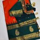 Orange Green Traditional Semi Gadwal Saree