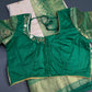 Semi Gadwal Silk Cream Green Saree