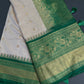 Semi Gadwal Silk Cream Green Saree