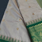Semi Gadwal Silk Cream Green Saree