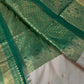 Semi Gadwal Silk Cream Green Saree