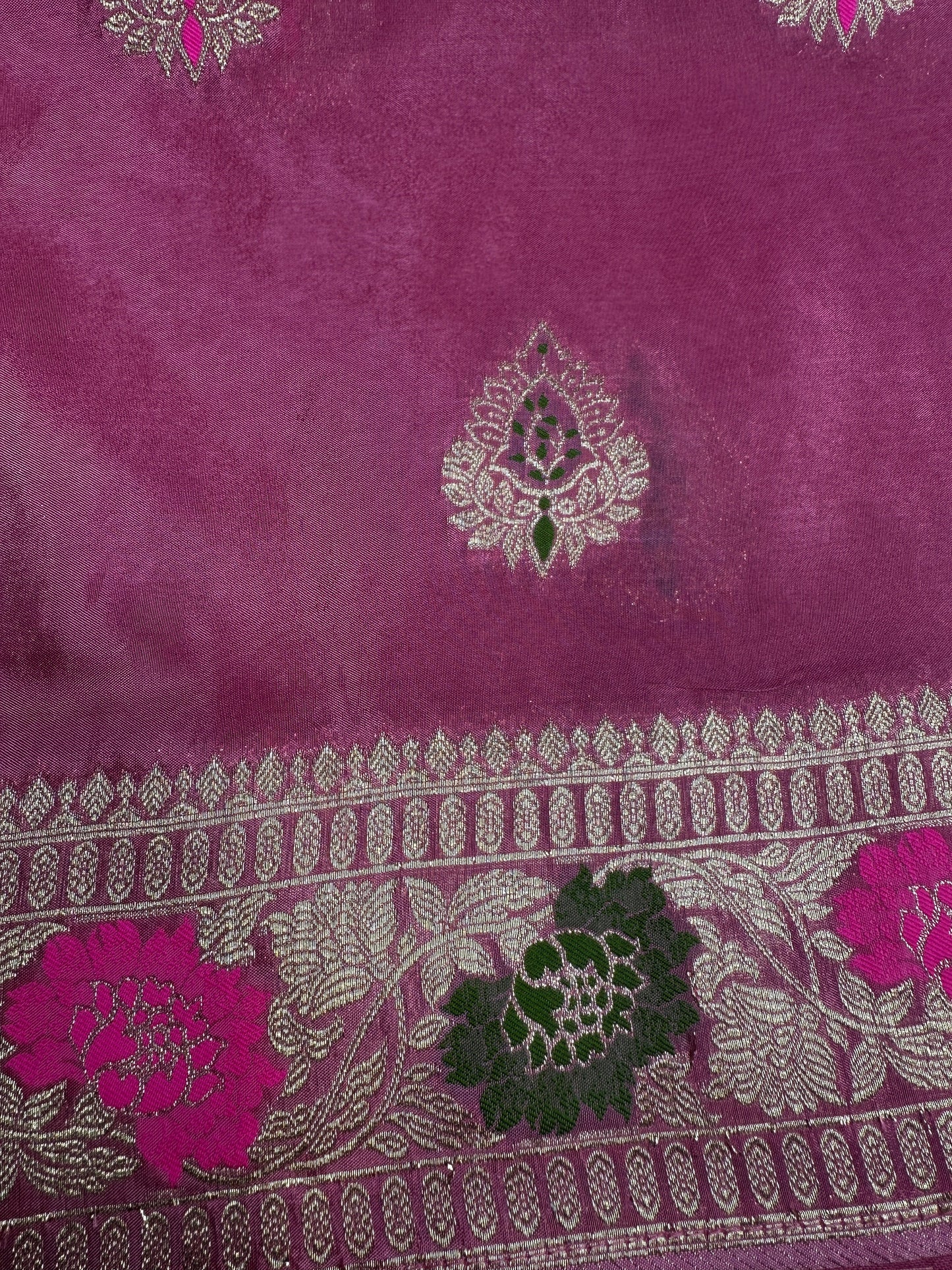 Pink Magenta Banarsi Silk Saree