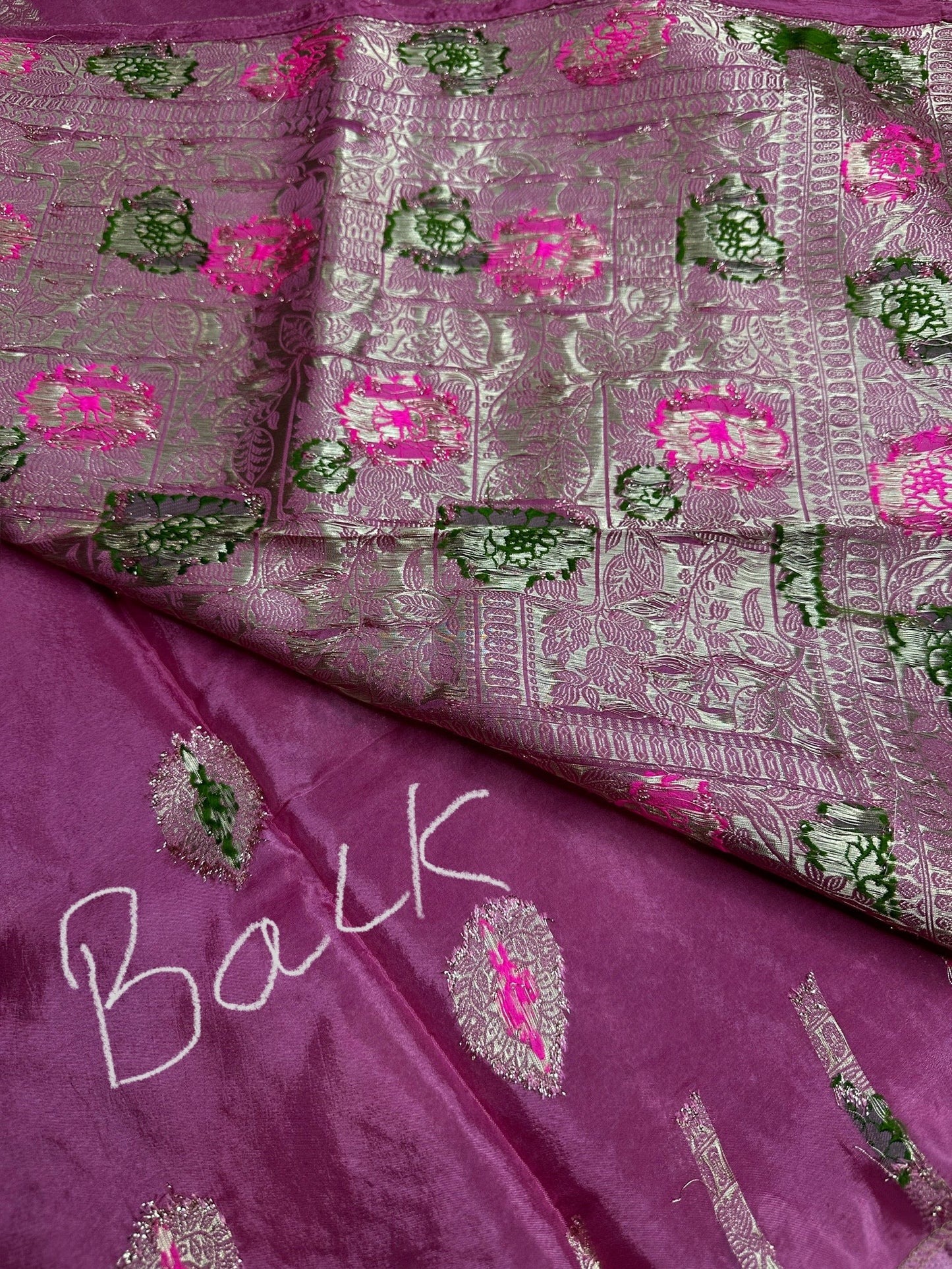 Pink Magenta Banarsi Silk Saree