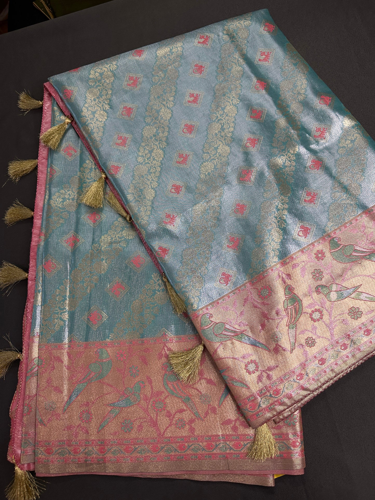 Semi Kanchi Pastel Silk Saree