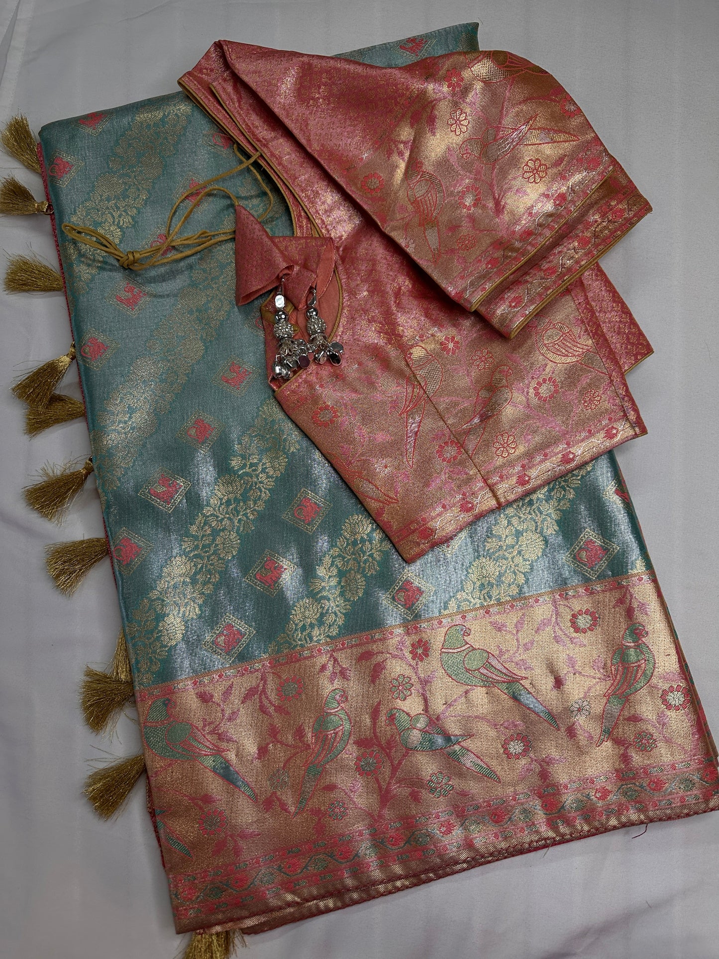 Semi Kanchi Pastel Silk Saree