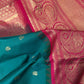 Semi Gadwal Silk Green Pink Saree