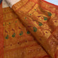Paithani Silk Beige orange Saree - 