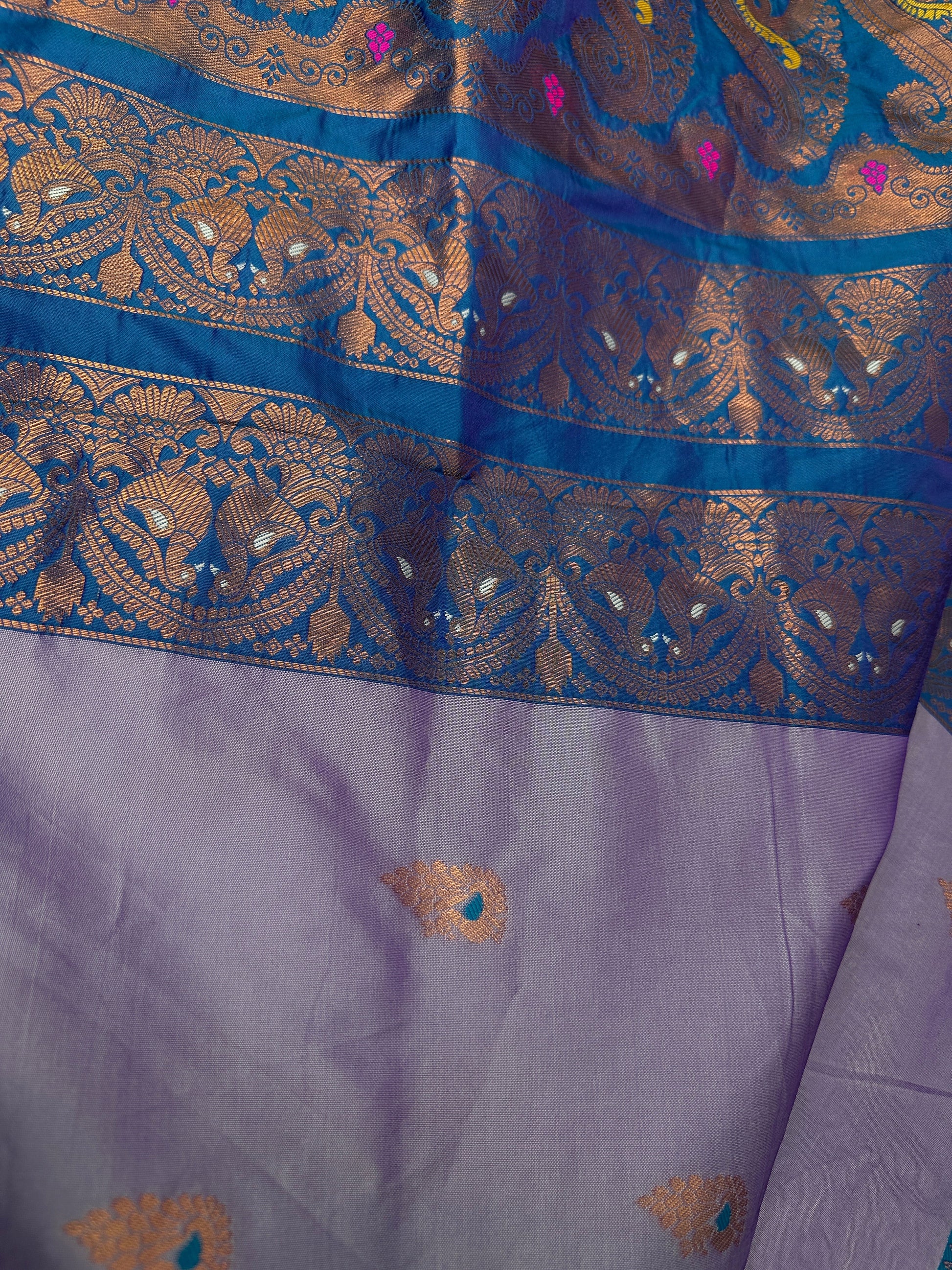 Lavender Purple Paithani Silk Saree - 