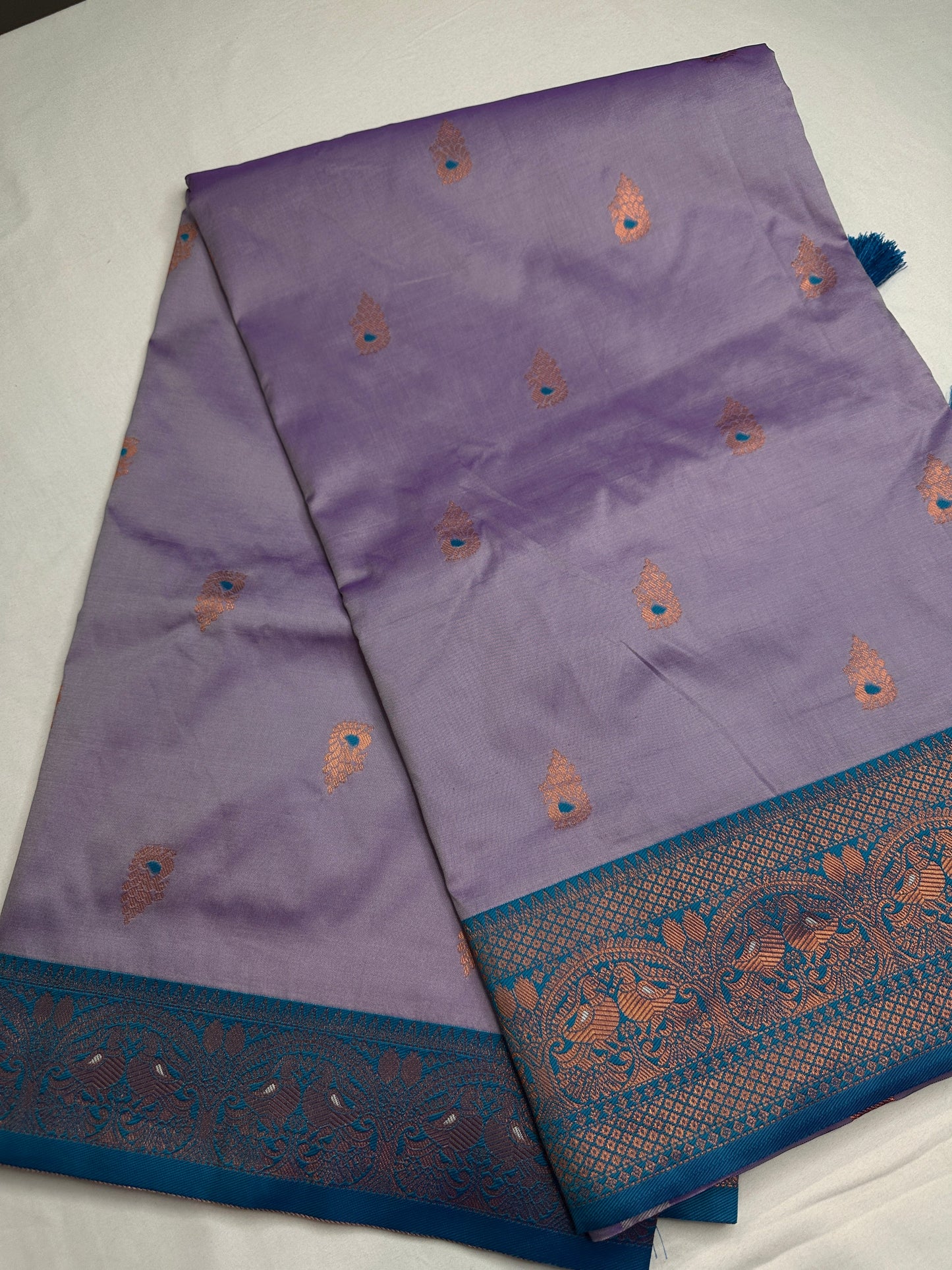 Lavender Purple Paithani Silk Saree - 