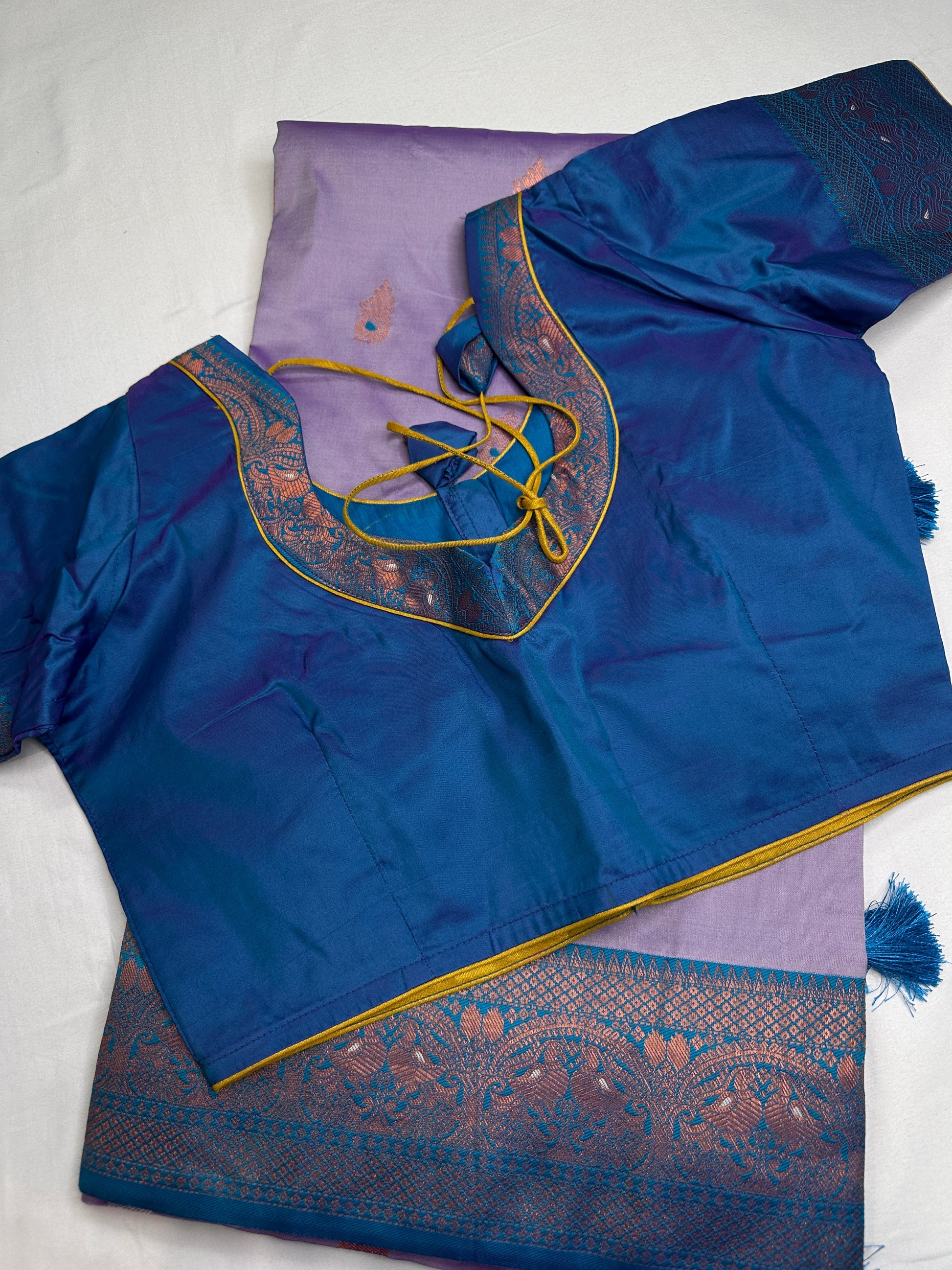 Lavender Purple Paithani Silk Saree - 