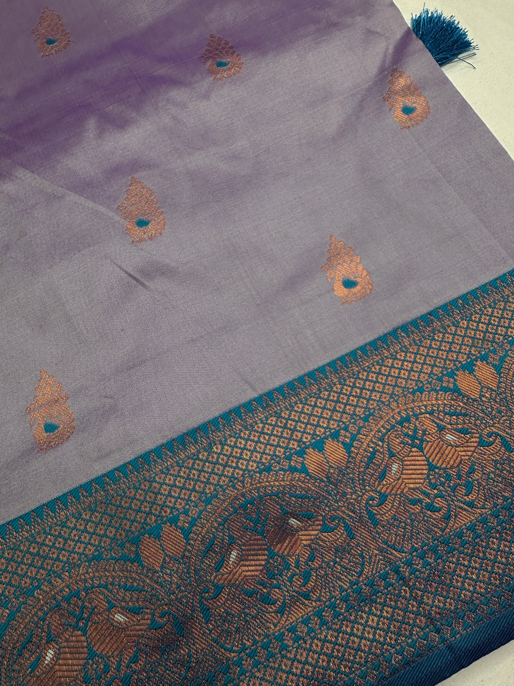 Lavender Purple Paithani Silk Saree - 